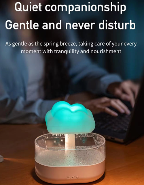 Load image into Gallery viewer, Cloud Rain Humidifier Water Drip 200Ml Cloud Aromatherapy Essential Oil Diffuser with Diffuser with 7 Colors LED Light
