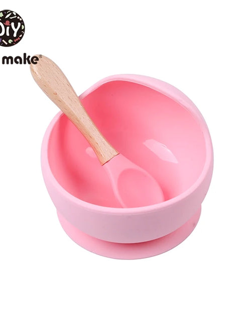 Load image into Gallery viewer, Let&#39;S Make 1Set Silicone Baby Feeding Set Waterproof Spoon Non-Slip Feedings Silicone Bowl Tableware Baby Products Baby Plate
