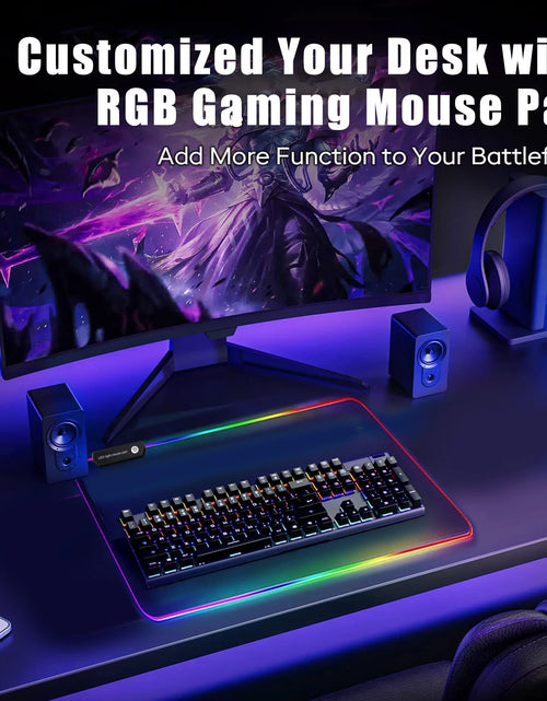 Load image into Gallery viewer, RGB Large Gaming Mouse Pad,  Extended Thick LED Keyboard Pad with 9 Lighting Modes, Anti-Slip Waterproof Oversized Computer Mouse Pad Mat, Xl/9.8X11.8Inch, Black
