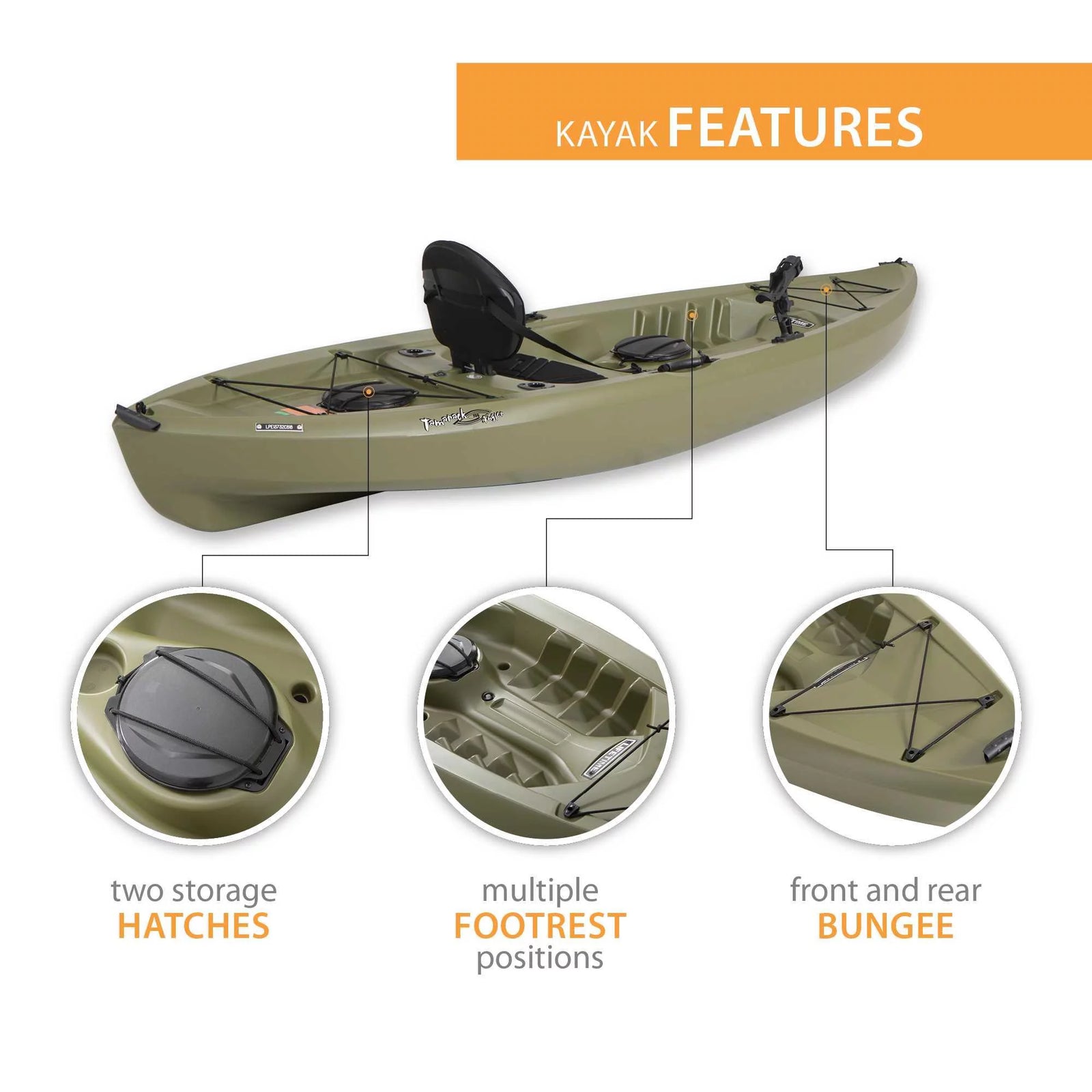 Tamarack Angler 100 Fishing Kayak - Olive Green (90539)