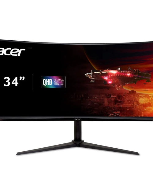 Load image into Gallery viewer, Nitro XZ342CU V3Bmiiphx 34&quot; 1500R 21:9 Curved QHD (3440 X 1440) AMD Freesync Premium Gaming Monitor, 180Hz Refresh Rate, 1Ms VRB, VESA Displayhdr 400, VESA Mounting Compliant (1 X Display Ports &amp;
