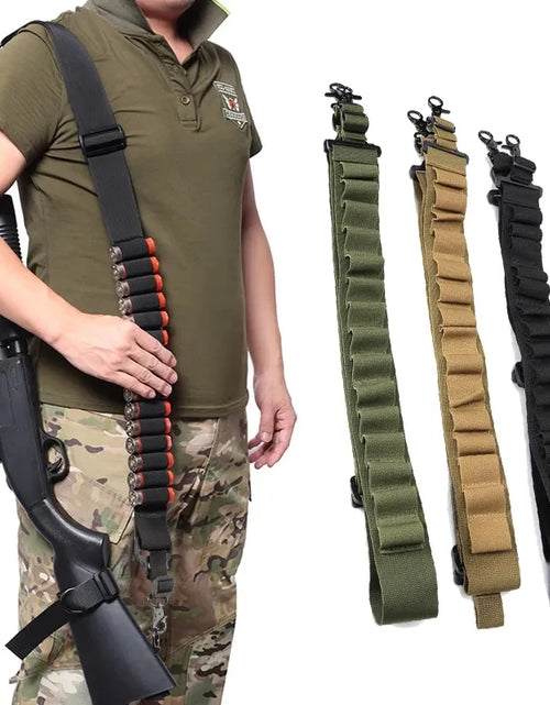 Load image into Gallery viewer, Tactical 15 Rounds Ammo Shell Holder Belt Rifle Tactical Shooting Bullet Cartridges Holster Shoulder Strap Tactical Equipment
