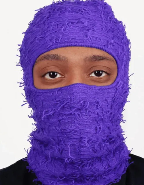 Load image into Gallery viewer, Balaclava Distressed Knitted Full Face Ski Mask Shiesty Mask Camouflage Balaclava Fleece Fuzzy Balaclava Ski Balaclava
