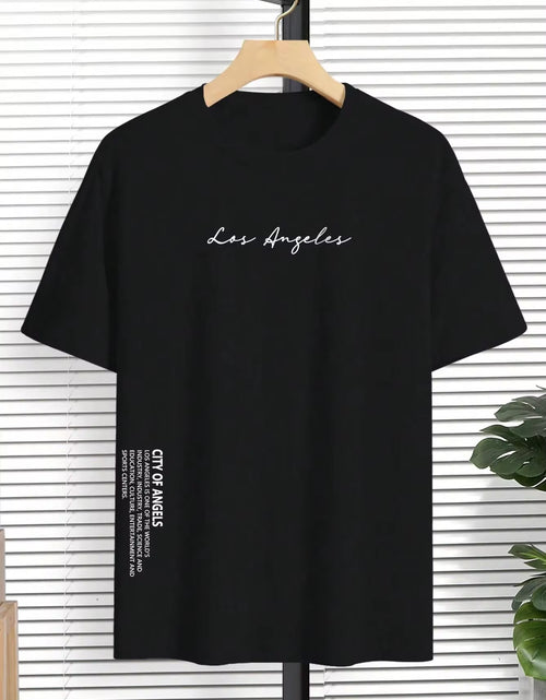 Load image into Gallery viewer, Los Angeles City of Angels Letter Graphic T-Shirts Men Breathable Tees Summer Cotton Tshirt Hip Hop Loose Oversized T-Shirt
