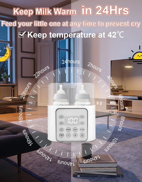 Load image into Gallery viewer, Baby , 9 in 1 Double Bottles Milk Warmer for Baby, Fast Food Heater &amp; Defrost Warmer with Timer, LCD Display, Timer &amp; 24H Temperature Control for Breastmilk &amp; Formula
