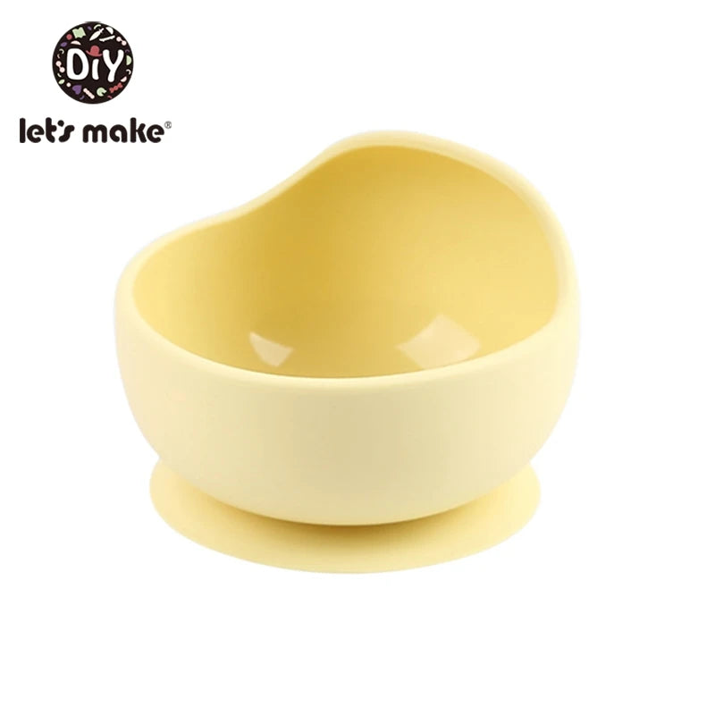 Let'S Make 1Set Silicone Baby Feeding Set Waterproof Spoon Non-Slip Feedings Silicone Bowl Tableware Baby Products Baby Plate