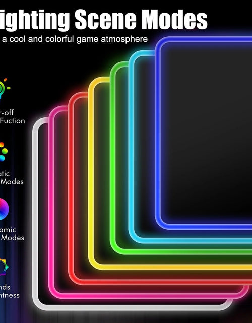 Load image into Gallery viewer, RGB Large Gaming Mouse Pad,  Extended Thick LED Keyboard Pad with 9 Lighting Modes, Anti-Slip Waterproof Oversized Computer Mouse Pad Mat, Xl/9.8X11.8Inch, Black
