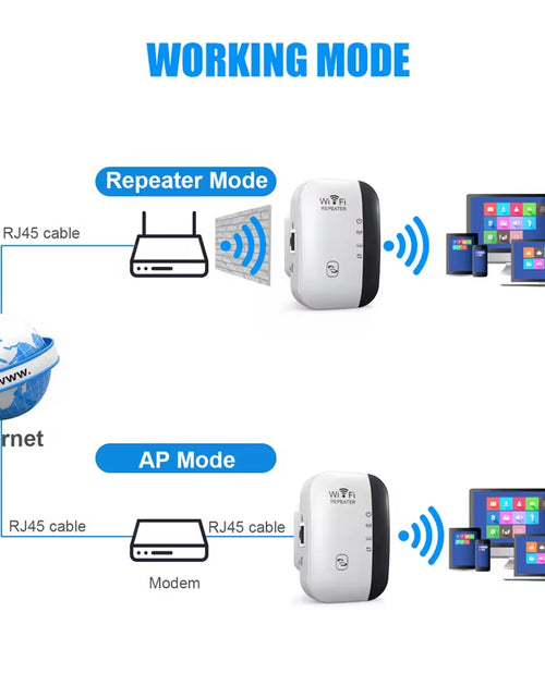 Load image into Gallery viewer, 300Mbps Wifi Repeater Wifi Extender Amplifier Wifi Booster Wi Fi Signal 802.11N Long Range Wireless Wi-Fi Repeater Access Point
