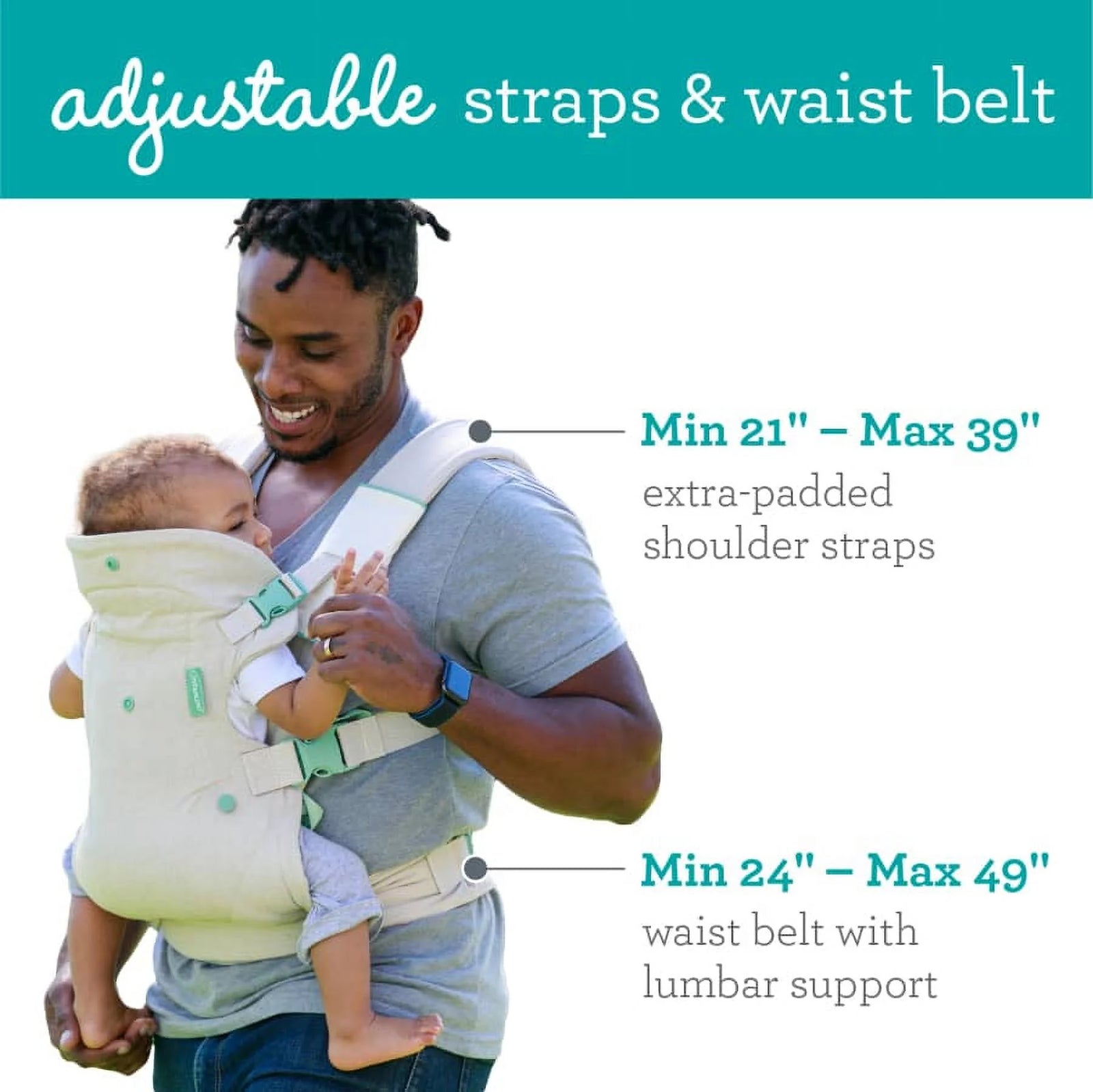 Nature & Nurture Convertible Baby Carrier, 4-Position, 8-32Lbs, 0-9 Months, Sandy Tan