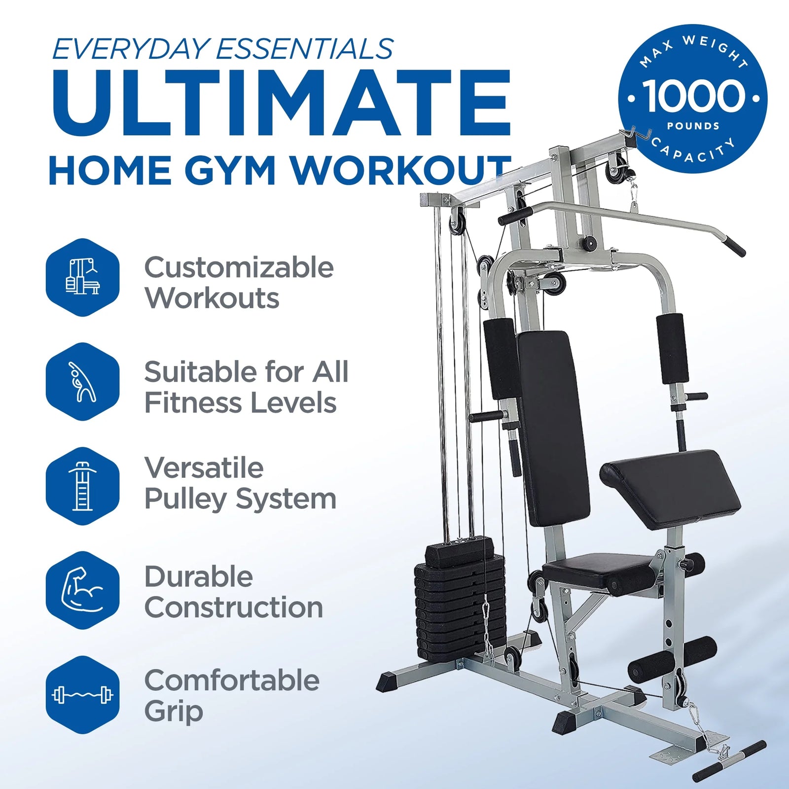 Home Gym Exercise Equipment Bench Strength Workout Station