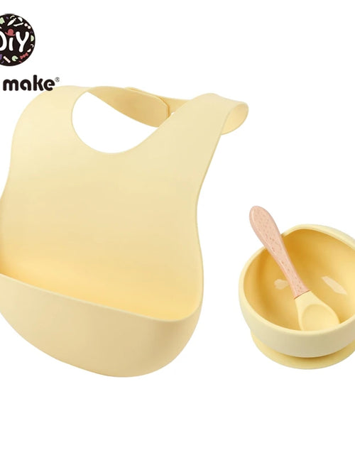 Load image into Gallery viewer, Let&#39;S Make 1Set Silicone Baby Feeding Set Waterproof Spoon Non-Slip Feedings Silicone Bowl Tableware Baby Products Baby Plate
