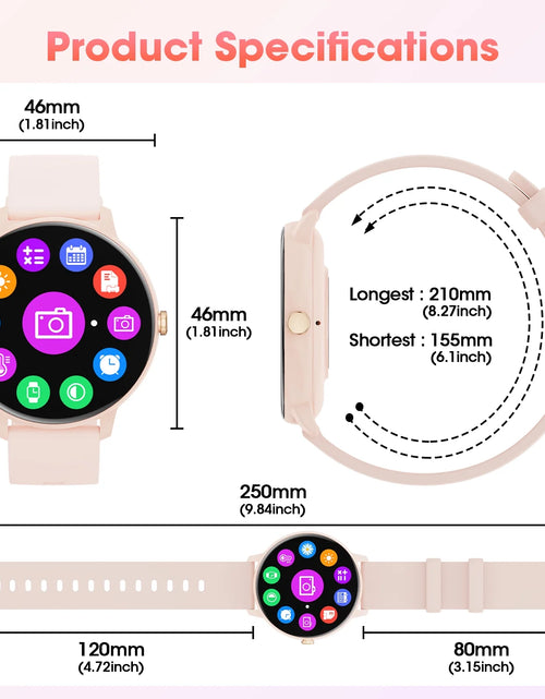 Load image into Gallery viewer, Smart Watch (Answer/Dial Call),1.39&quot; Touch Display Fitness Tracker with Sport Modes, Smartwatch with IP68 Waterproof,Step Counter Watch for Android (Pink)
