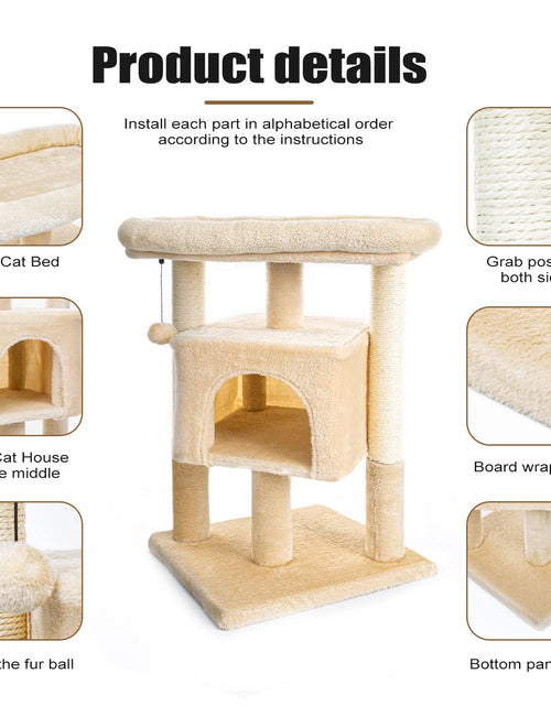 Load image into Gallery viewer, 29&quot; Cat Tree Tower for Indoor Cats Cat Condo with Sisal Scratching Posts, Plush Perch, Cat Bed Furniture, Beige
