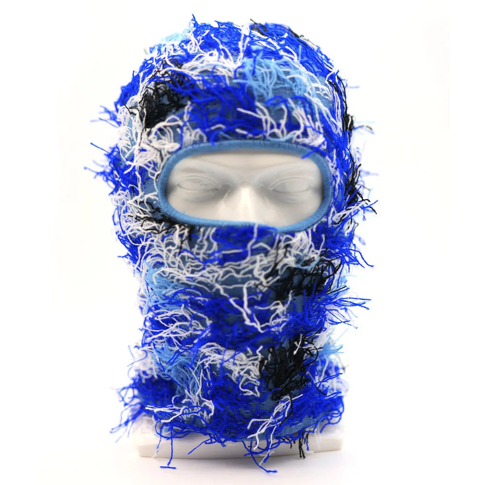 Balaclava Distressed Knitted Full Face Ski Mask Shiesty Mask Camouflage Balaclava Fleece Fuzzy Balaclava Ski Balaclava