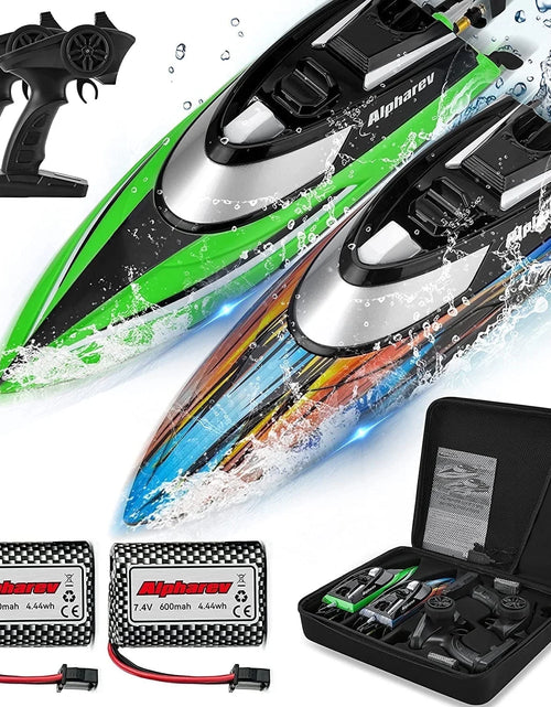 Load image into Gallery viewer, ALPHAREV RC Boat with Case R308MINI 2 Packs 20+ MPH Remote Control Boat for Pools and Lakes, 2.4 GHZ RC Boats for Adults and Kids
