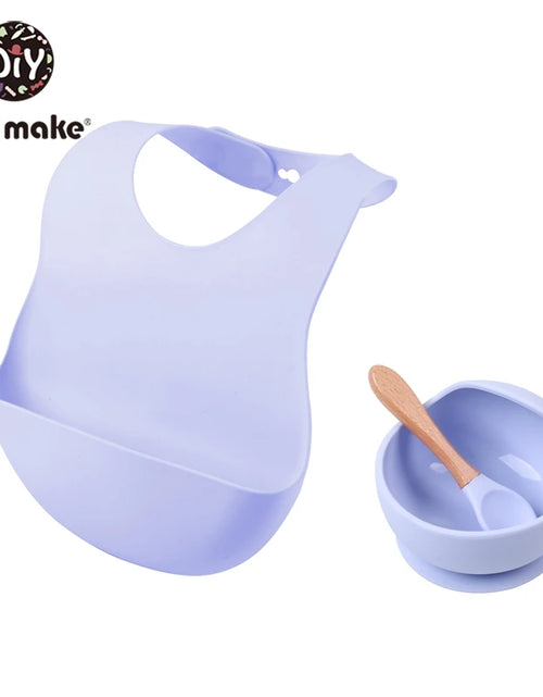 Load image into Gallery viewer, Let&#39;S Make 1Set Silicone Baby Feeding Set Waterproof Spoon Non-Slip Feedings Silicone Bowl Tableware Baby Products Baby Plate
