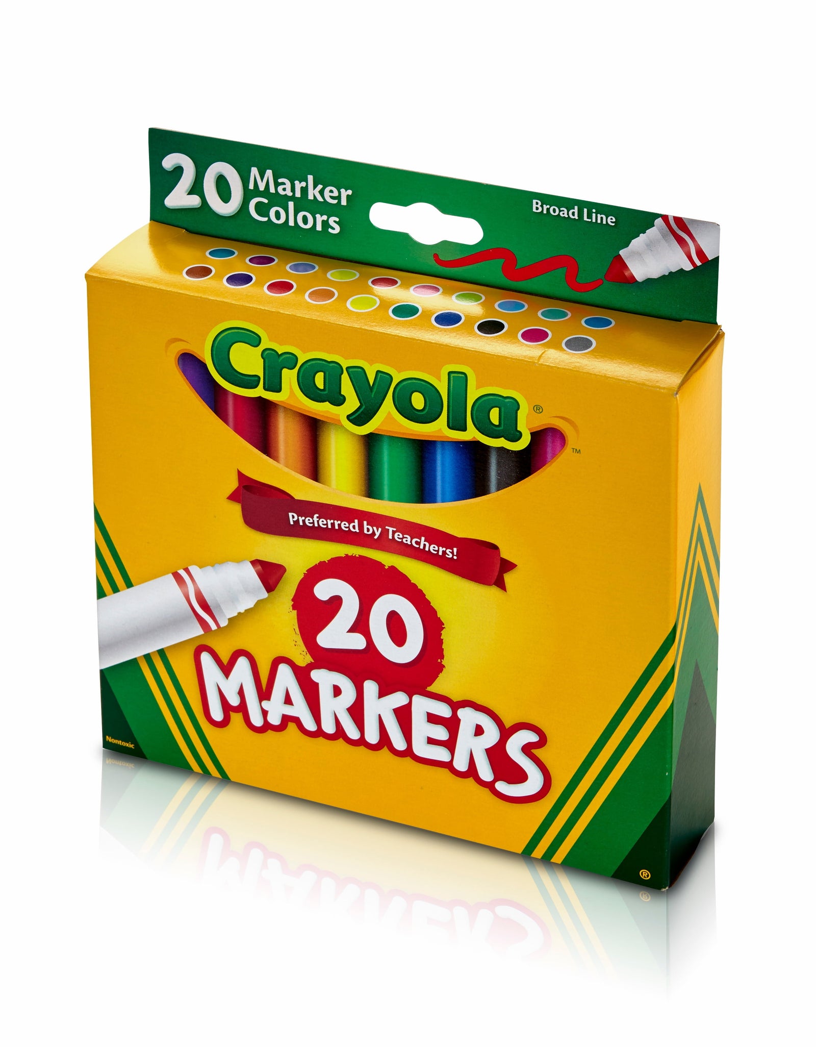 Broad Line Markers, 20 Ct Classic Colors, School Supplies for Teachers and Kids, Classroom Supplies