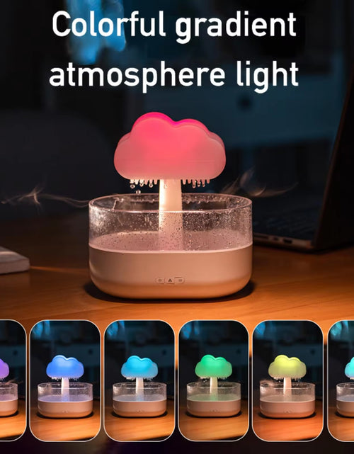 Load image into Gallery viewer, Cloud Rain Humidifier Water Drip 200Ml Cloud Aromatherapy Essential Oil Diffuser with Diffuser with 7 Colors LED Light
