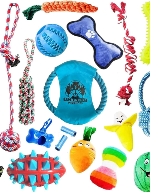 Load image into Gallery viewer, Pacific Pups - 18 Pack Dog Chew Toys - Puppy Toys - Dog Rope Toys Dog Plush
