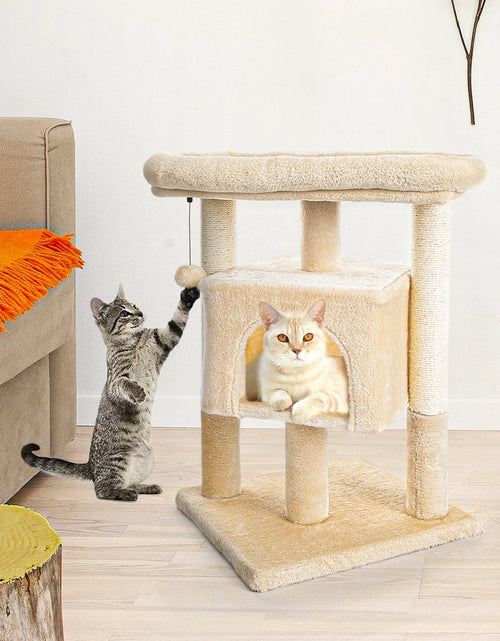 Load image into Gallery viewer, 29&quot; Cat Tree Tower for Indoor Cats Cat Condo with Sisal Scratching Posts, Plush Perch, Cat Bed Furniture, Beige
