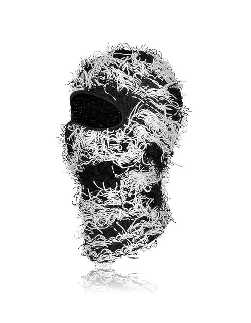 Load image into Gallery viewer, Balaclava Distressed Knitted Full Face Ski Mask Shiesty Mask Camouflage Balaclava Fleece Fuzzy Balaclava Ski Balaclava
