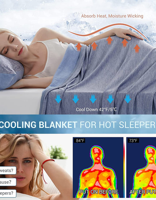 Load image into Gallery viewer, Cooling Blanket for Hot Sleepers King Size, Q-Max&gt;0.5 Arc-Chill Cooling Blanket with Double-Sided Design, Japanese Cooling Fiber Absorbs Body Heat, Soft Cold Blanket for Sleeping Summer
