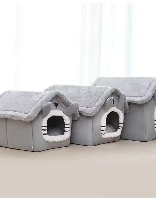 Load image into Gallery viewer, Indoor Warm Dog House Soft Pet Bed Tent House Dog Kennel Cat Bed with Removable Cushion Suitable for Small Medium Large Pets
