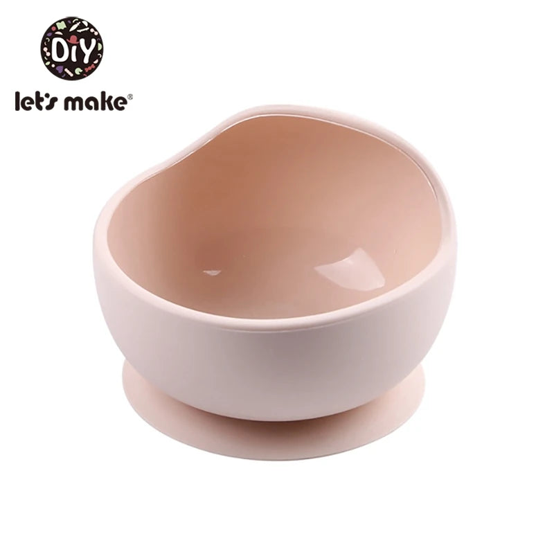 Let'S Make 1Set Silicone Baby Feeding Set Waterproof Spoon Non-Slip Feedings Silicone Bowl Tableware Baby Products Baby Plate