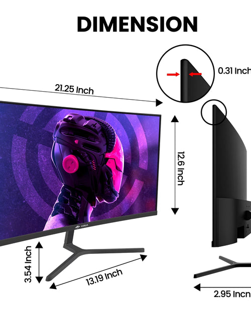 Load image into Gallery viewer, 24&quot; 165Hz/180Hz Curved Gaming Monitor - FHD 1080P Frameless Computer Monitor, AMD Freesync, Low Motion Blur,Dp&amp;Hdmi Port, Black
