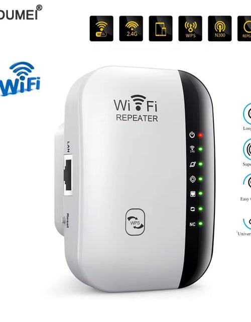 Load image into Gallery viewer, 300Mbps Wifi Repeater Wifi Extender Amplifier Wifi Booster Wi Fi Signal 802.11N Long Range Wireless Wi-Fi Repeater Access Point
