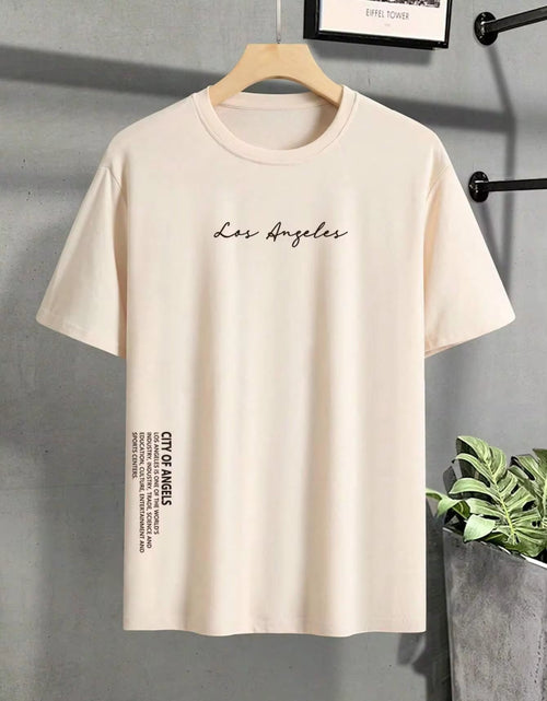 Load image into Gallery viewer, Los Angeles City of Angels Letter Graphic T-Shirts Men Breathable Tees Summer Cotton Tshirt Hip Hop Loose Oversized T-Shirt
