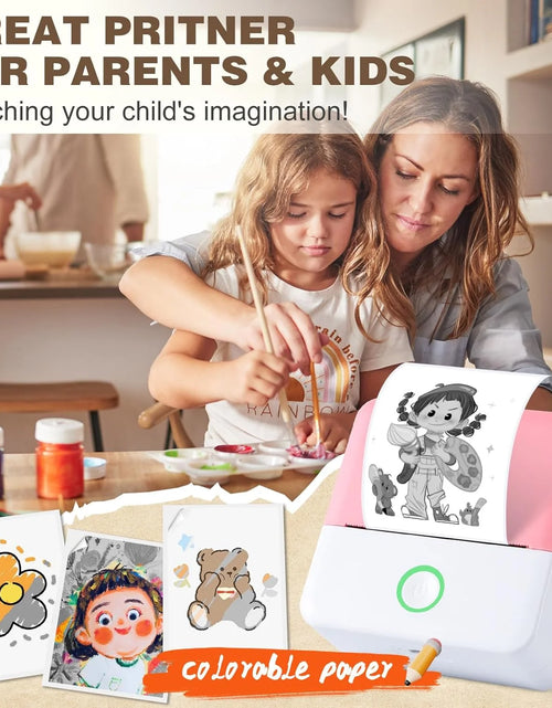 Load image into Gallery viewer, Thermal Mini Printer, Portable Inkless Sticker Maker, Bluetooth Printer for Phone, Wireless Label Printer with Tape, Free Cut Small Pocket Printer for Notes&amp;Children DIY, Compatible with Ios&amp;Android
