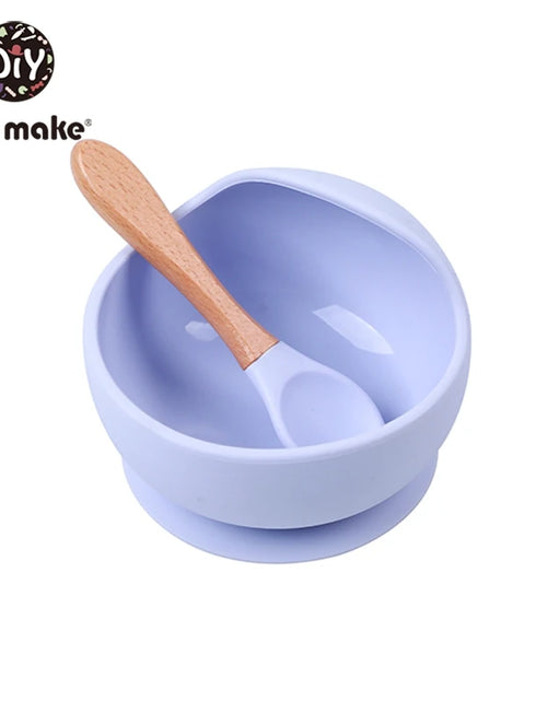 Load image into Gallery viewer, Let&#39;S Make 1Set Silicone Baby Feeding Set Waterproof Spoon Non-Slip Feedings Silicone Bowl Tableware Baby Products Baby Plate
