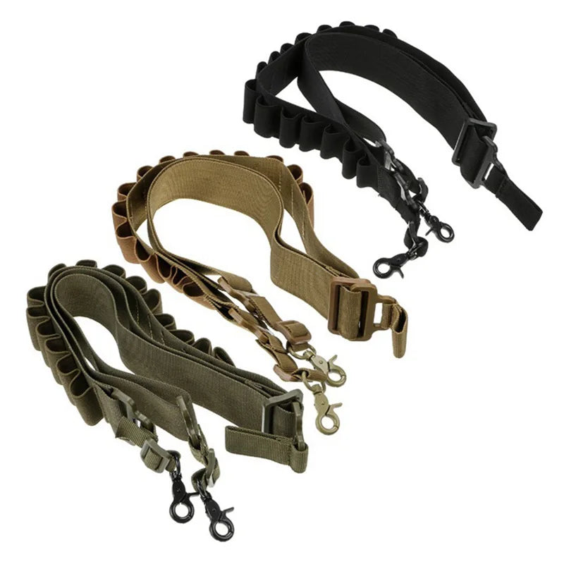 Tactical 15 Rounds Ammo Shell Holder Belt Rifle Tactical Shooting Bullet Cartridges Holster Shoulder Strap Tactical Equipment