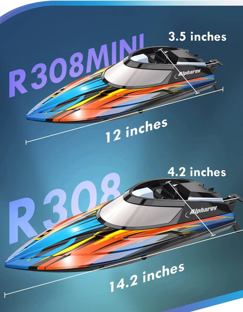 Load image into Gallery viewer, ALPHAREV RC Boat with Case R308MINI 2 Packs 20+ MPH Remote Control Boat for Pools and Lakes, 2.4 GHZ RC Boats for Adults and Kids
