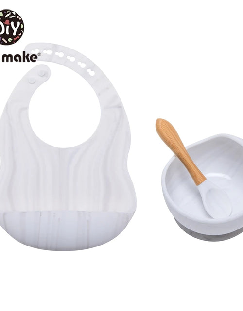 Load image into Gallery viewer, Let&#39;S Make 1Set Silicone Baby Feeding Set Waterproof Spoon Non-Slip Feedings Silicone Bowl Tableware Baby Products Baby Plate
