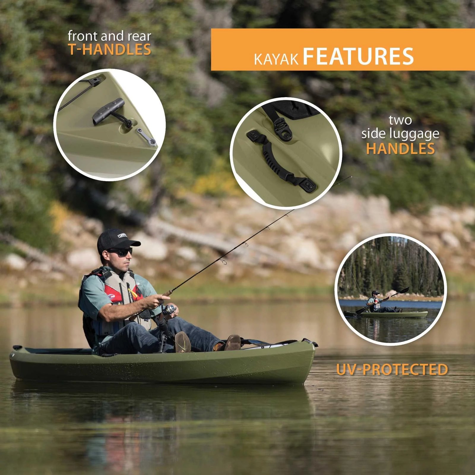 Tamarack Angler 100 Fishing Kayak - Olive Green (90539)