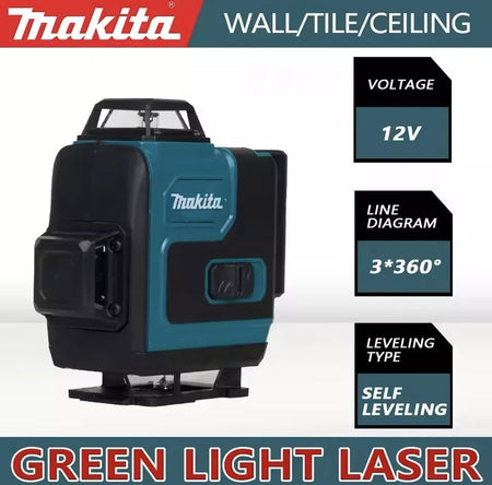 Makita 16-Line 360° Laser Level: Precision in Green with 1 battery & charger