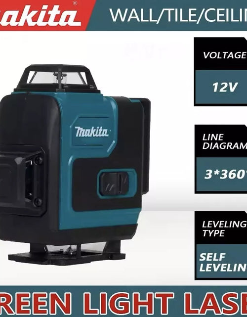 Load image into Gallery viewer, Makita 16-Line 360° Laser Level: Precision in Green with 1 battery &amp; charger

