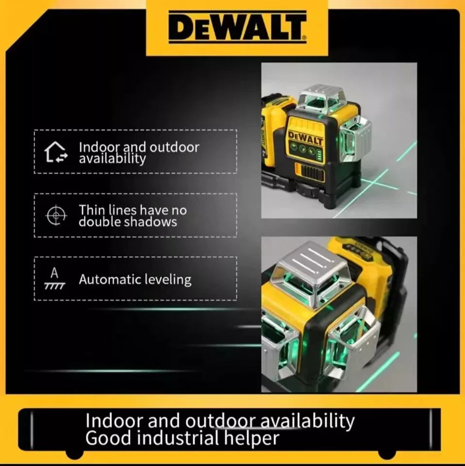 DeWalt DW089LG 12V Green Line 3 x 360 Laser Level Laser + battery + charger