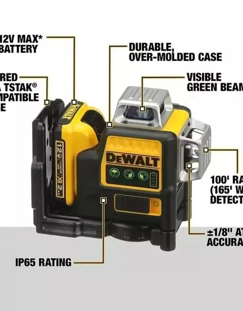Load image into Gallery viewer, DeWalt DW089LG 12V Green Line 3 x 360 Laser Level Laser + battery + charger
