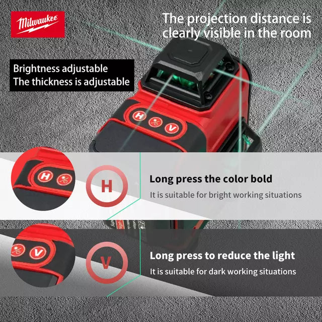 Milwaukee 16 Lines 4D Laser Self-Level 360° cross-line laser